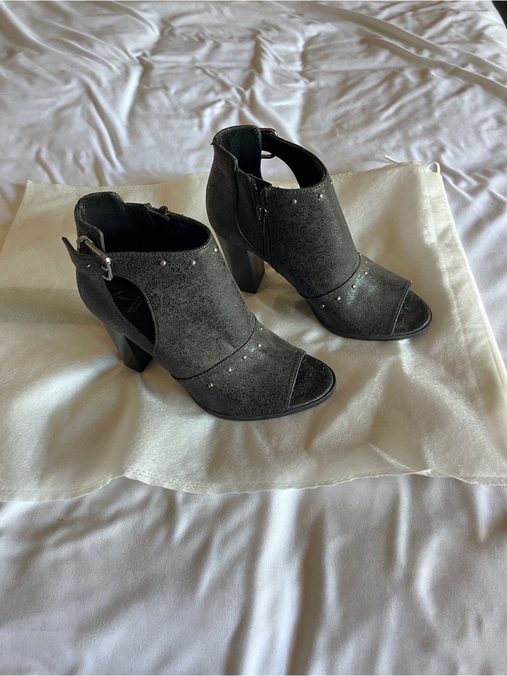 Simply Vera Vera Wang Black Peep-Toe Cutout Ankle Booties